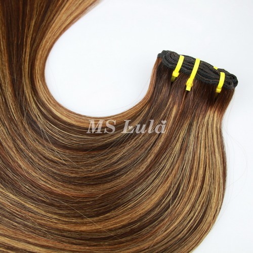 #4/27 Honey Blonde Highlight Natural Straight Virgin Human Hair Double Drawn Bundles | Human Hair Wig | Lace Front